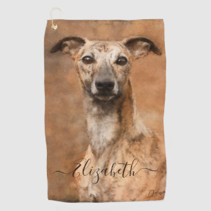 Whippet-Hund-Name Golfhandtuch
