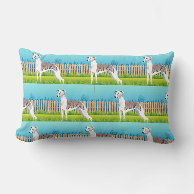 Whippet Hund Rasse Lendenkissen (Vorderseite)