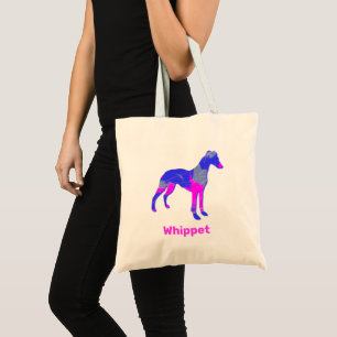Whippet Hund Silhouette Crazy Hot Pink Tragetasche