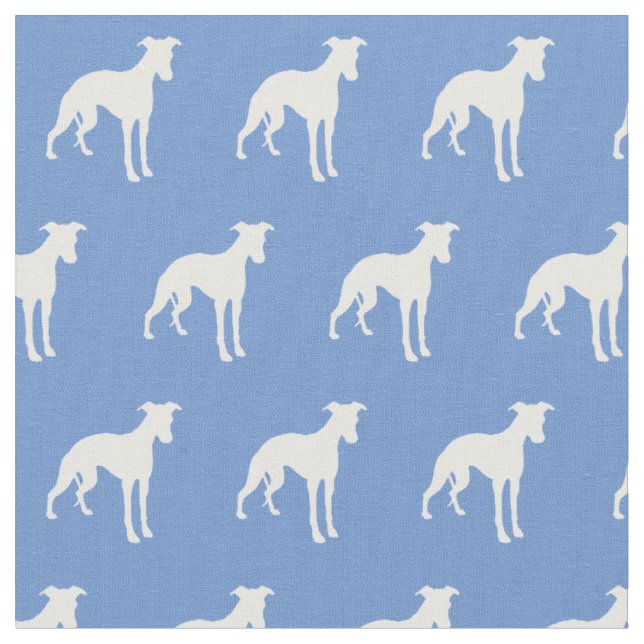 Whippet Hund Silhouette Pet Light Blue Stoff (Nahaufnahme)