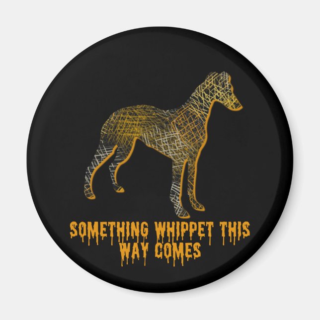 Whippet Hund Silhouette Spaß Halloween Magnet (Vorne)
