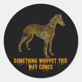 Whippet Hund Silhouette Spaß Halloween Runder Aufkleber