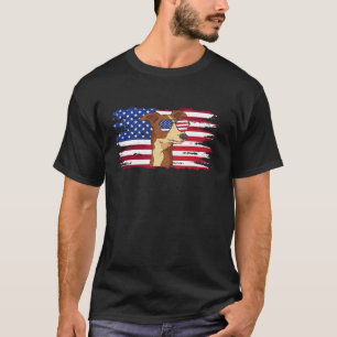 Whippet Hund US Flag Whippet Eigentümer Whippet Lo T-Shirt