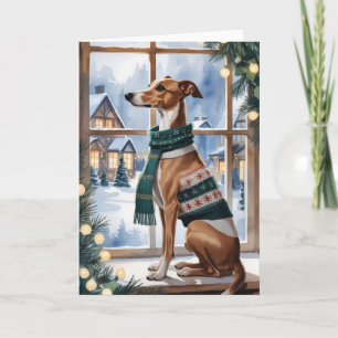 Whippet Hund Weihnachtskarte Karte