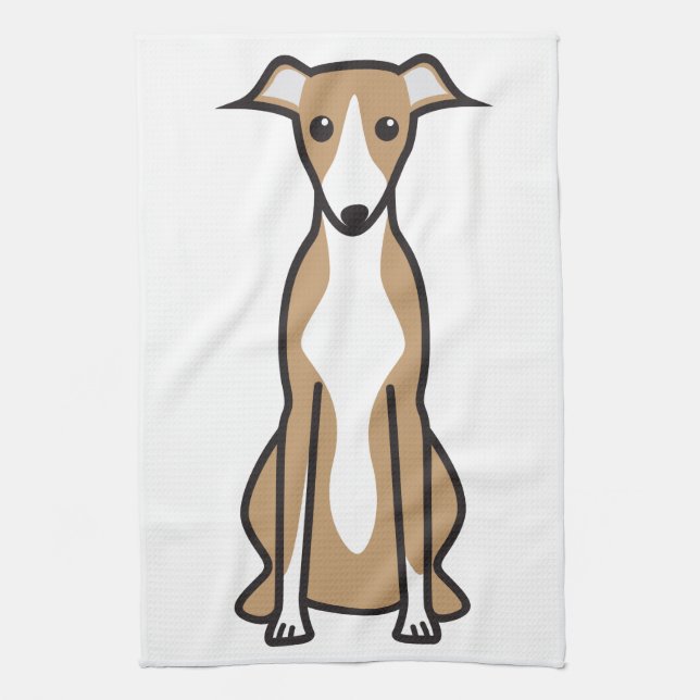 Whippet HundeCartoon Handtuch (Vertikal)