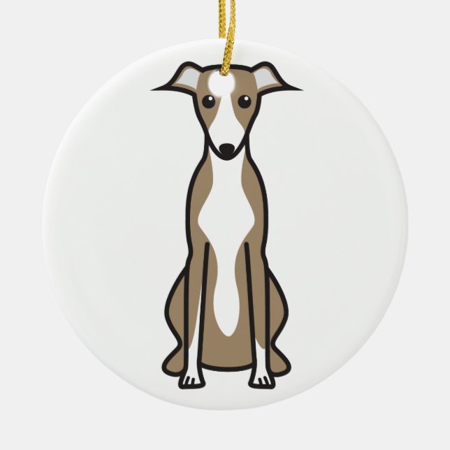 Whippet HundeCartoon Keramikornament (Vorne)