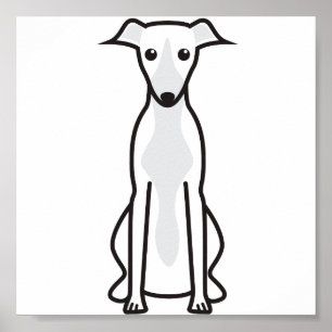 Whippet HundeCartoon Poster