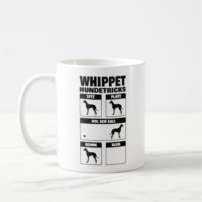 Whippet Hundetricks Windhund Tricks Sighthouse Kaffeetasse (Links)