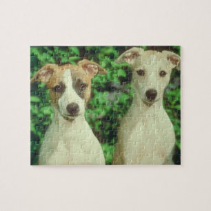Whippet Hundezinn und -puzzlespiel