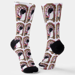 Whippet im Rahmen Socken