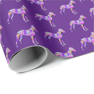 Whippet Italian Gray Hund Silhouette Colorful Pl Geschenkpapier