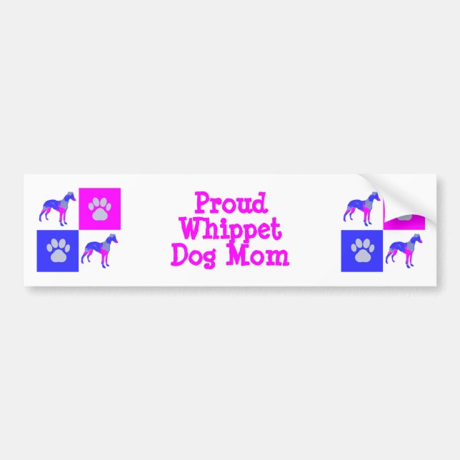 Whippet/Italian Greyhound Dog & Paw P&B Beste Mama Autoaufkleber (Vorne)