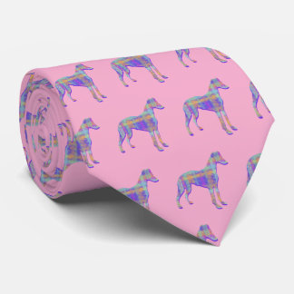 Whippet Italian Greyhound Hund Silhouette Pastell Krawatte