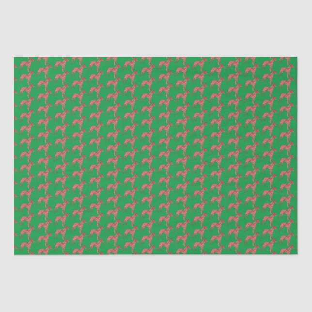 Whippet Italienisch Grauer Weihnachtshund Silhouet Seidenpapier (Vorderseite)