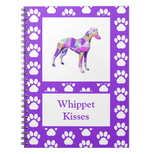 Whippet Italienischer Grauer Hund Silhouette Paw P Notizblock