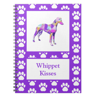 Whippet Italienischer Grauer Hund Silhouette Paw P Notizblock