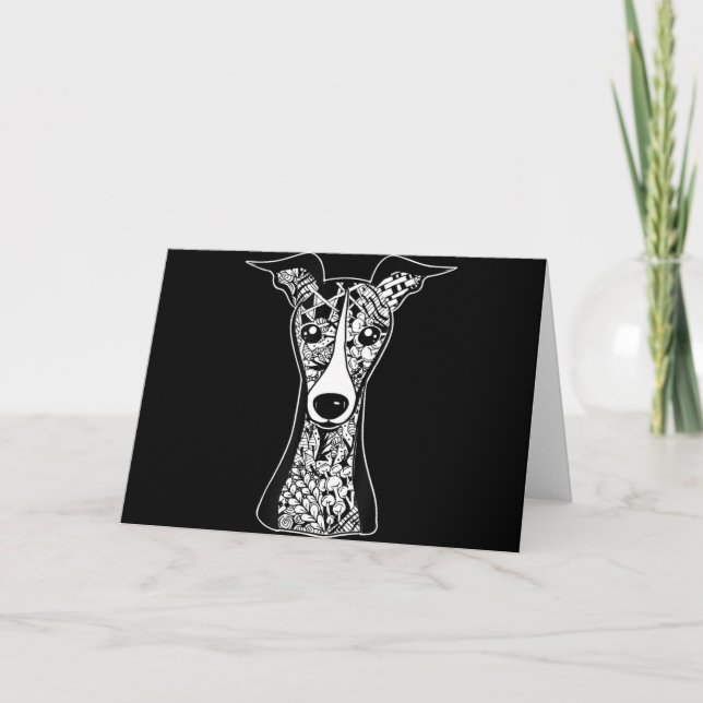 Whippet Lover | Italienische Greyhound Face Graphi Karte (Vorderseite)