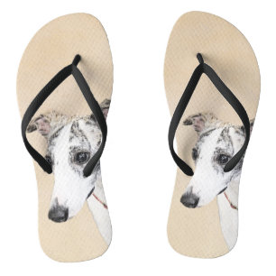 Whippet-Malerei - Niedliche Original-Hundekunst Flip Flops