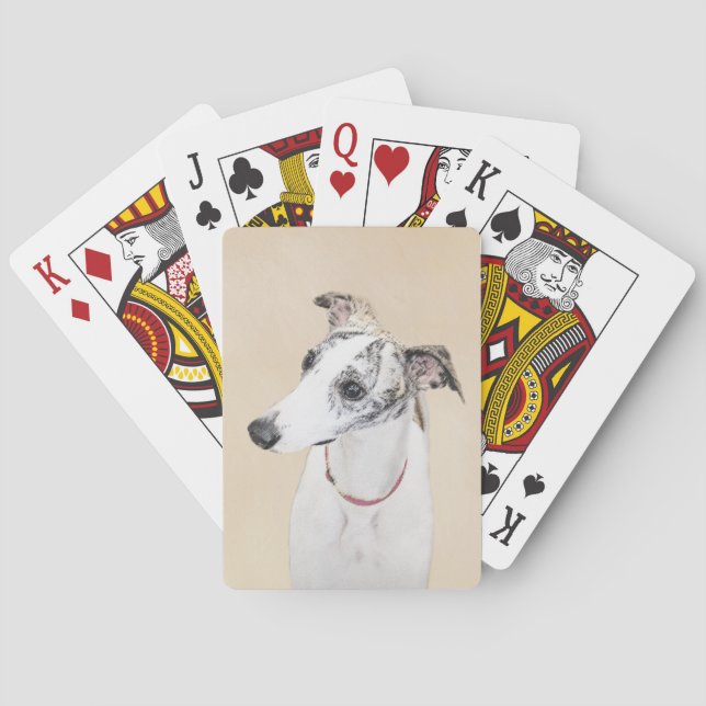Whippet-Malerei - Niedliche Original-Hundekunst Spielkarten (Rückseite)