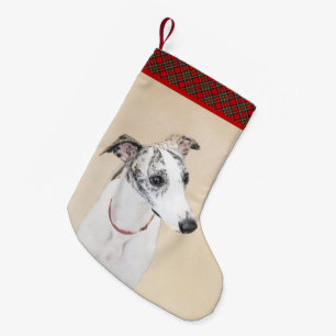 Whippet-Malerei - Süße originelle Hundekunst Kleiner Weihnachtsstrumpf