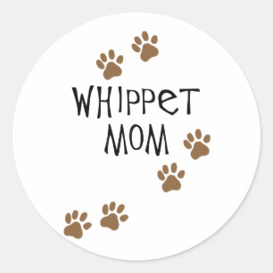 Whippet-Mama für Whippet-Hunde-Mamas Runder Aufkleber