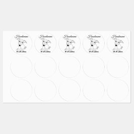 Whippet Minimalist Line Art personalized dog brand Etiketten