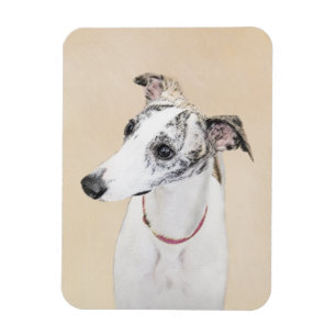 Whippet Painting - Niedliche Original Hunde Kunst Magnet