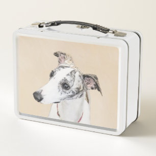 Whippet Painting - Niedliche Original Hunde Kunst Metall Brotdose