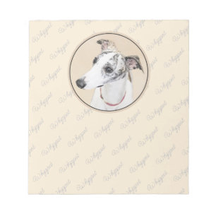 Whippet Painting - Niedliche Original Hunde Kunst Notizblock
