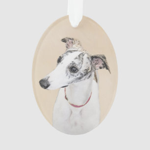 Whippet Painting - Niedliche Original Hunde Kunst Ornament