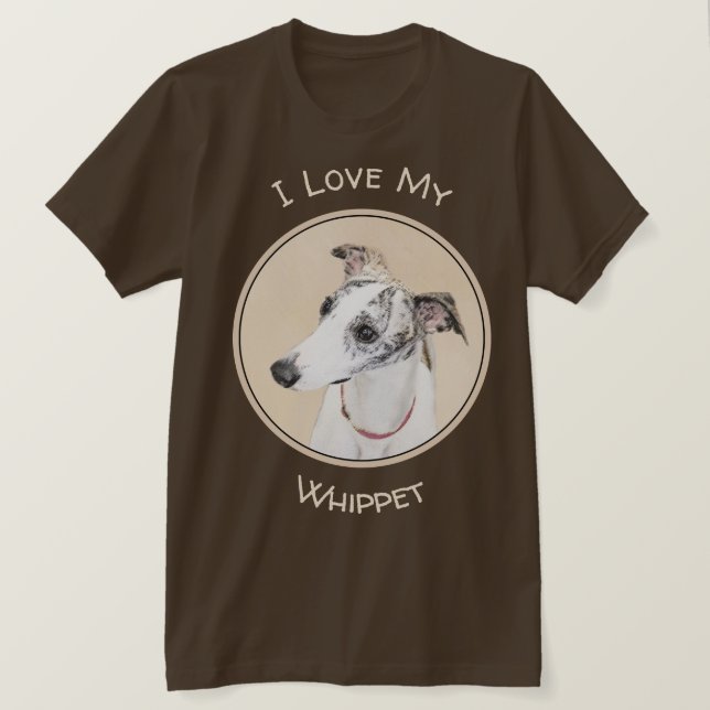 Whippet Painting - Niedliche Original Hunde Kunst T-Shirt (Design vorne)