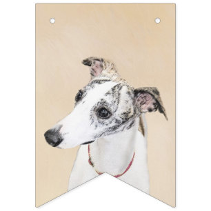 Whippet Painting - Niedliche Original Hunde Kunst Wimpelkette