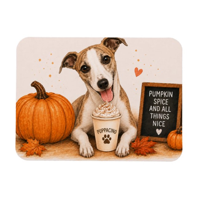 Whippet Pumpkin Spice Magnet (Horizontal)