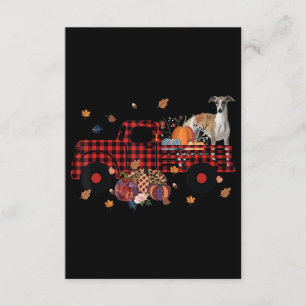 Whippet Pumpkin Truck Thanksgiving Halloween Gift Begleitkarte