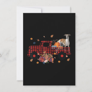 Whippet Pumpkin Truck Thanksgiving Halloween Gift Dankeskarte