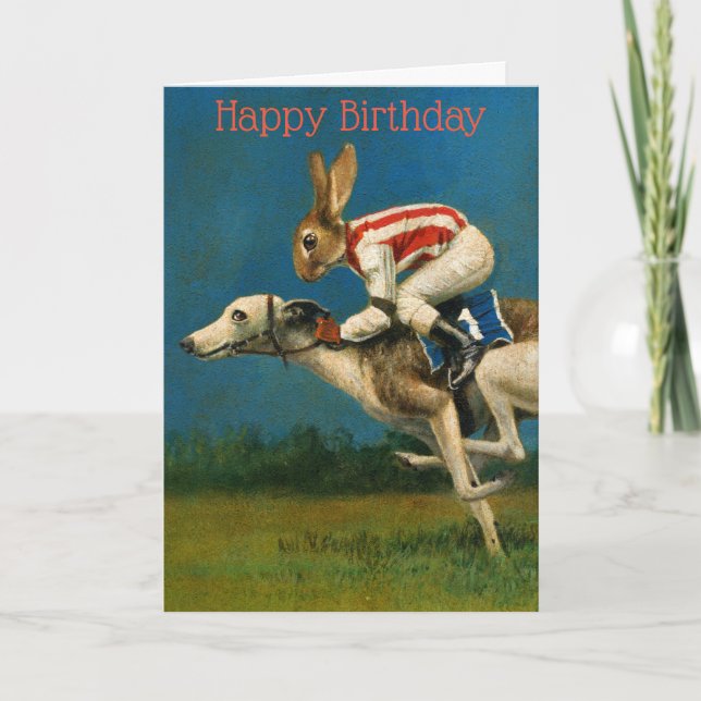Whippet Racer Geburtstagskarte Karte (Vorderseite)