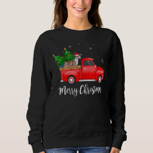Whippet roter LKW Weihnachtsbaum Xmas Hund   Sweatshirt