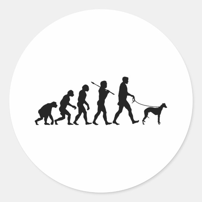 Whippet Runder Aufkleber (Vorderseite)