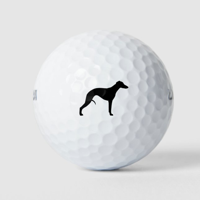 Whippet Silhouette Golfball (Vorderseite)