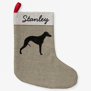Whippet Silhouette Hund Personalisiert Kleiner Weihnachtsstrumpf