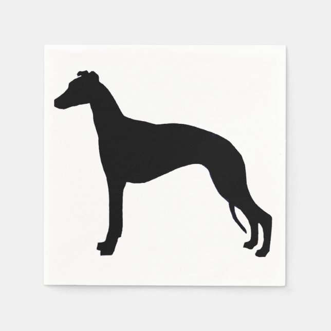 Whippet Silhouette Serviette (Vorderseite)