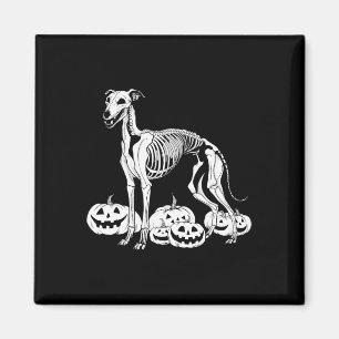 Whippet Skeleton Geburtstag Halloween Hundefrauen  Magnet