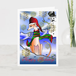 "Whippet Snow Day" Feiertagskarte Karte