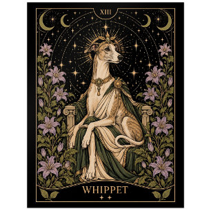 Whippet, Sternenlicht-Tarot-Kunst Postkarte