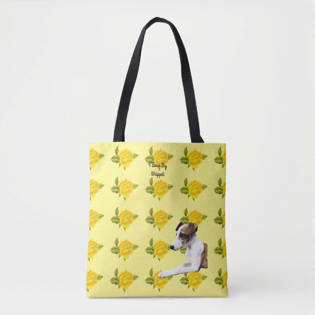Whippet und gelbe Rosen [MED] Tasche (Vorderseite)
