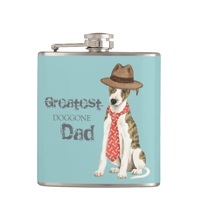 Whippet Vater Flachmann (Vorderseite)