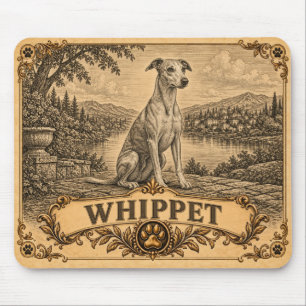Whippet, Vintage Heritage Dog Mousepad