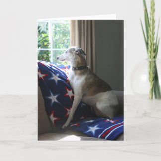 Whippet "vous manquant" carte de voeux