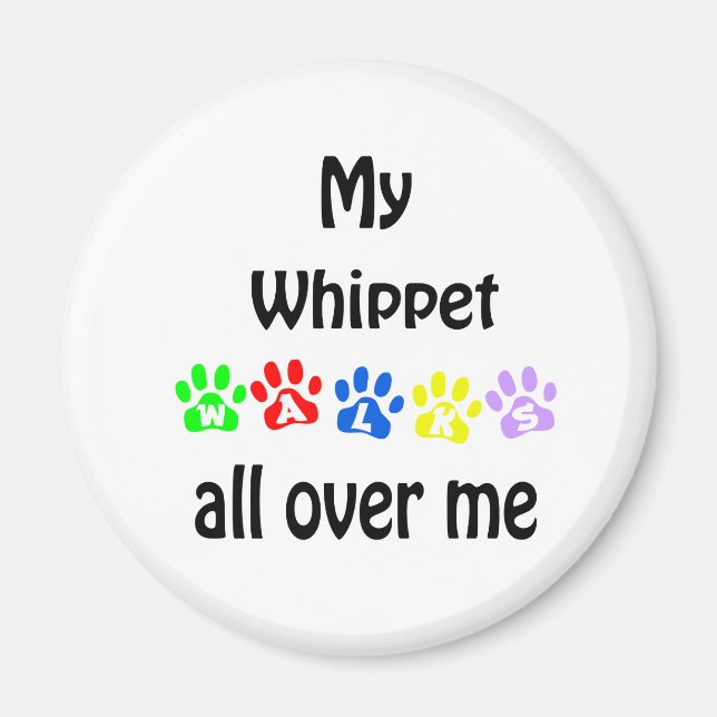 Whippet Walks Design Magnet (Vorne)