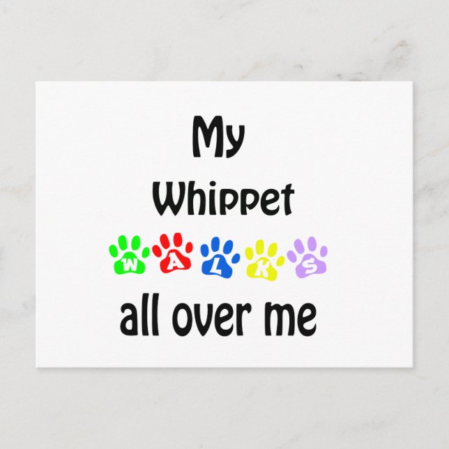 Whippet Walks Design Postkarte (Vorderseite)